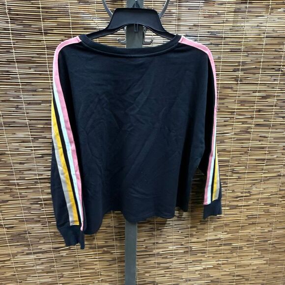 Fila Women S Clover Crewneck Logo Colorblocked Sweatshirt Black Size 1X - Picture 3 of 3